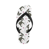 Boston terrier dog hearts vector pattern Unisex Flip Flops