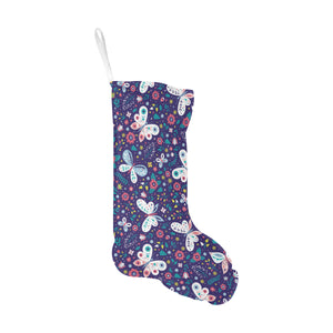 Colorful butterfly flower pattern.eps Christmas Stocking