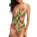 Cool Geometric lime pattern Women's One-Piece Swimsuit