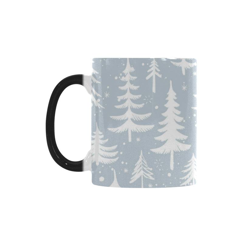 Christmas tree winter forest pattern Morphing Mug Heat Changing Mug