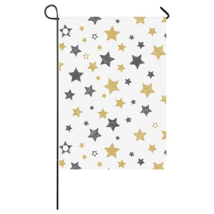 hand drawn gold black star pattern House Flag Garden Flag