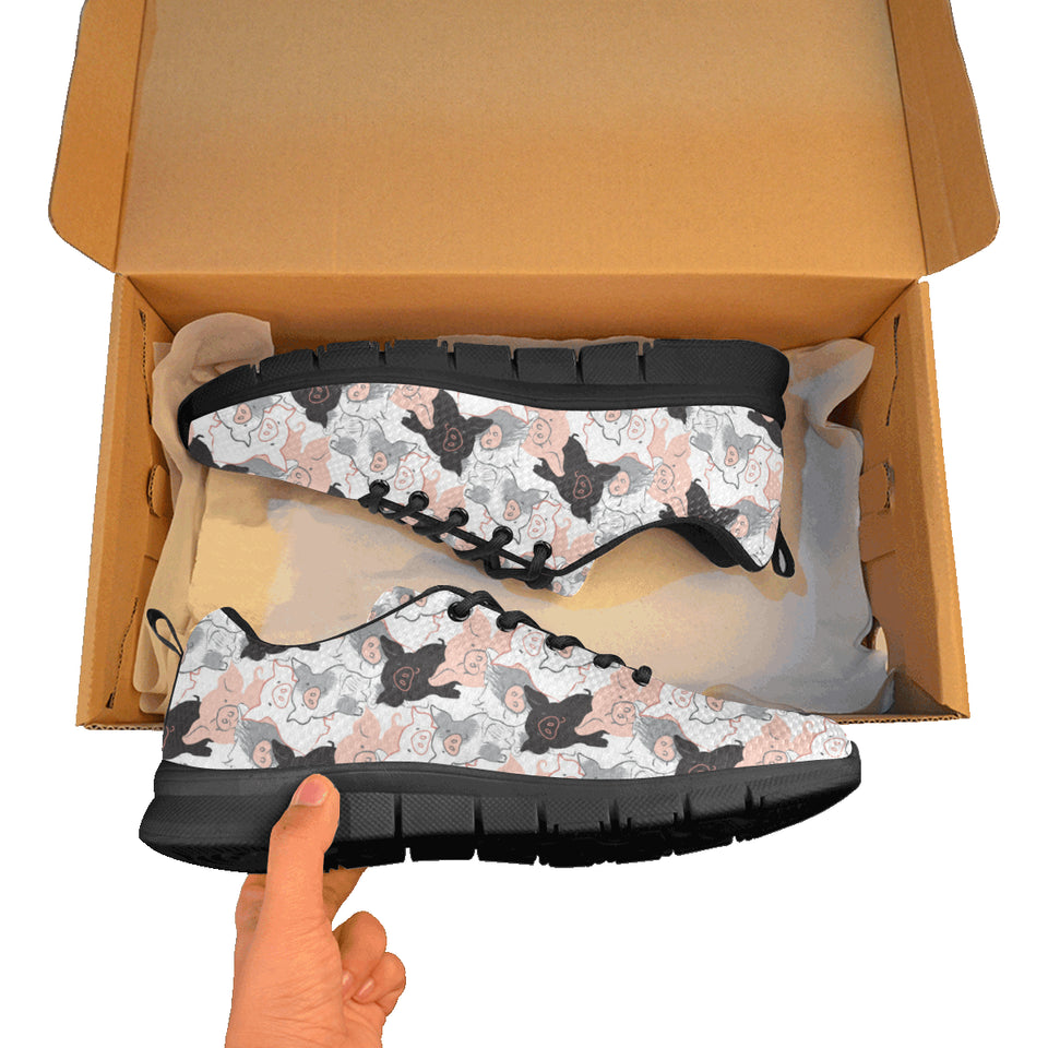 Pig Pattern Print Design 05 Men's Breathable Sneakers ( Model 055)