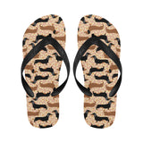 Dachshund floral background Unisex Flip Flops