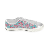 3D sakura cherry blossom pattern Women's Low Top Canvas Shoes White