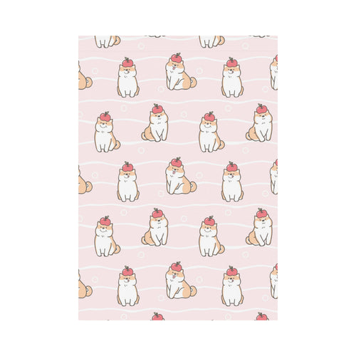 Cute Shiba Inu Dog Apple pattern House Flag Garden Flag