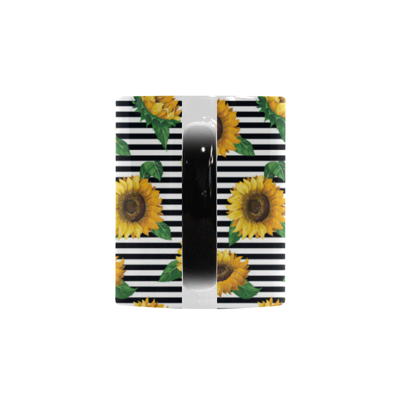 sunflowers ribbon background Morphing Mug Heat Changing Mug