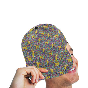 Cute yellow monkey leaves pattern All Over Print Snapback Cap