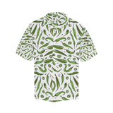 Hand drawn sketch style green Chili peppers patter Men's All Over Print Hawaiian Shirt
