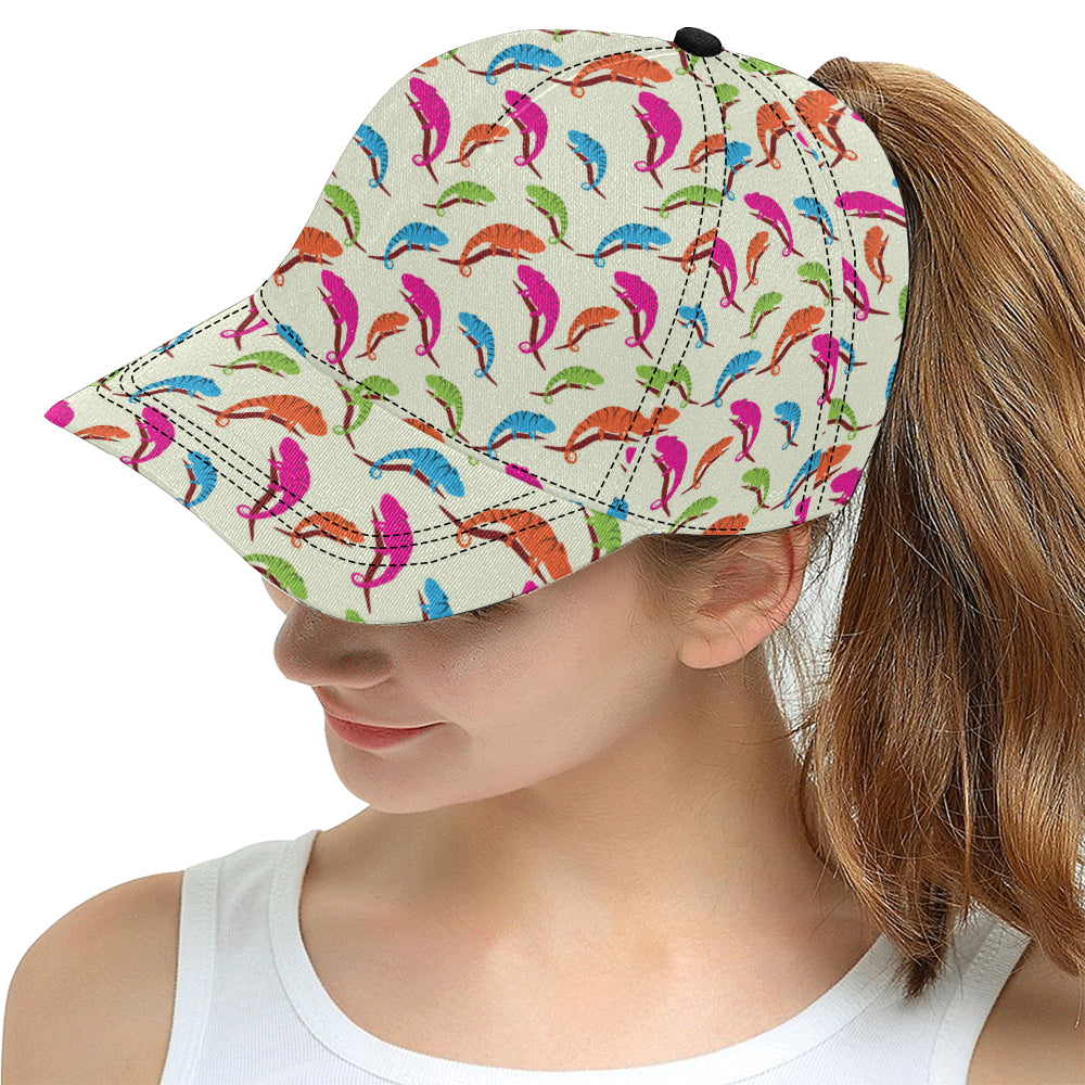 Colorful Chameleon lizard pattern All Over Print Snapback Cap