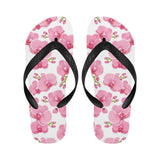 pink purple orchid pattern background Unisex Flip Flops