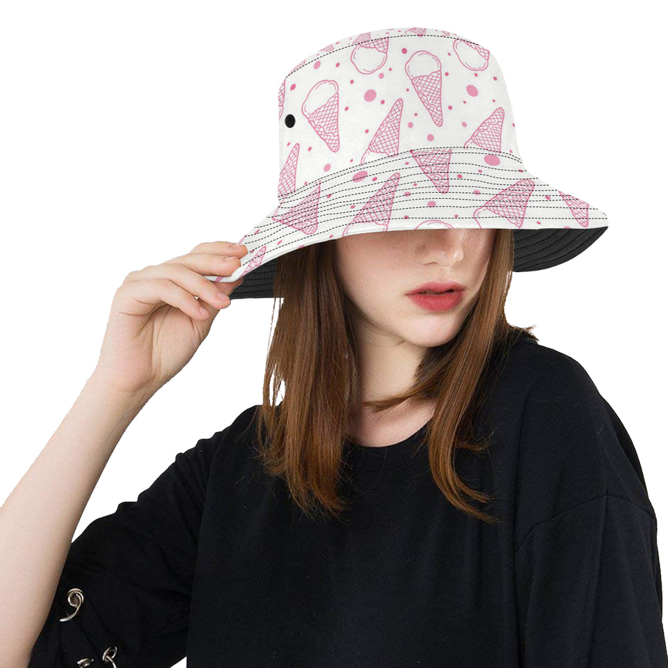 Hand drawn ice cream pattern Unisex Bucket Hat