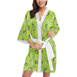 Slices of Lime design pattern Women's Short Kimono Robe
