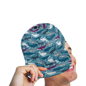 Whale design pattern All Over Print Snapback Cap