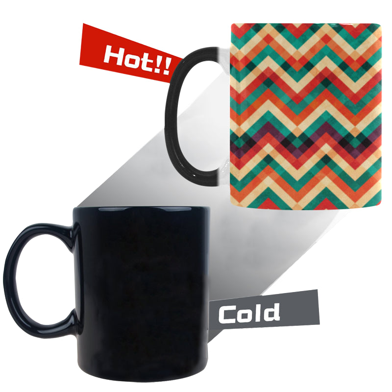 zigzag  chevron colorful pattern Morphing Mug Heat Changing Mug