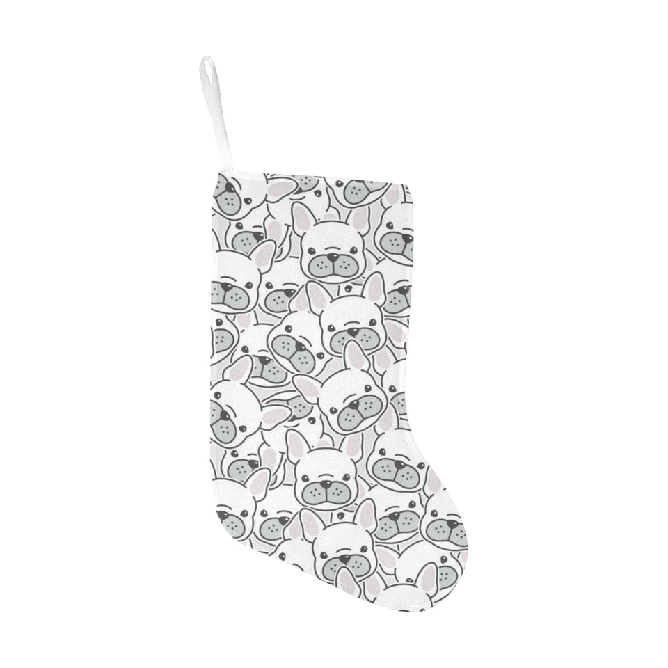 Cute french bulldog head pattern Christmas Stocking