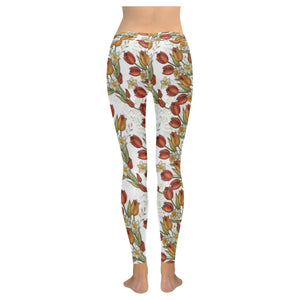Red tulips and daffodils pattern Women's Legging Fulfilled In US