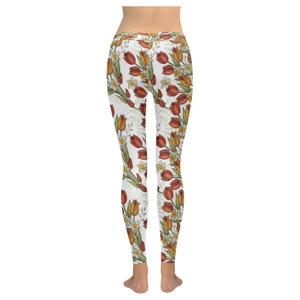Red tulips and daffodils pattern Women's Legging Fulfilled In US
