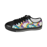 Colorful crow illustration pattern Kids' Boys' Girls' Low Top Canvas Shoes Black