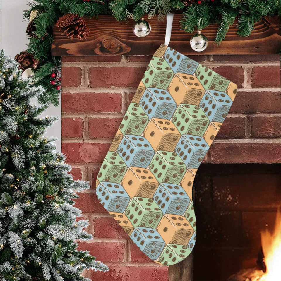 Dice Pattern Print Design 05 Christmas Stocking