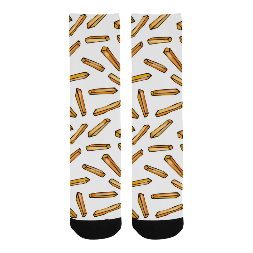 French fries potato pattern Crew Socks