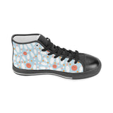 Bowling ball bowling pins blue blackground Men's High Top Canvas Shoes Black