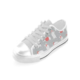 Cute polar bear christmas snow pattern Men's Low Top Shoes White