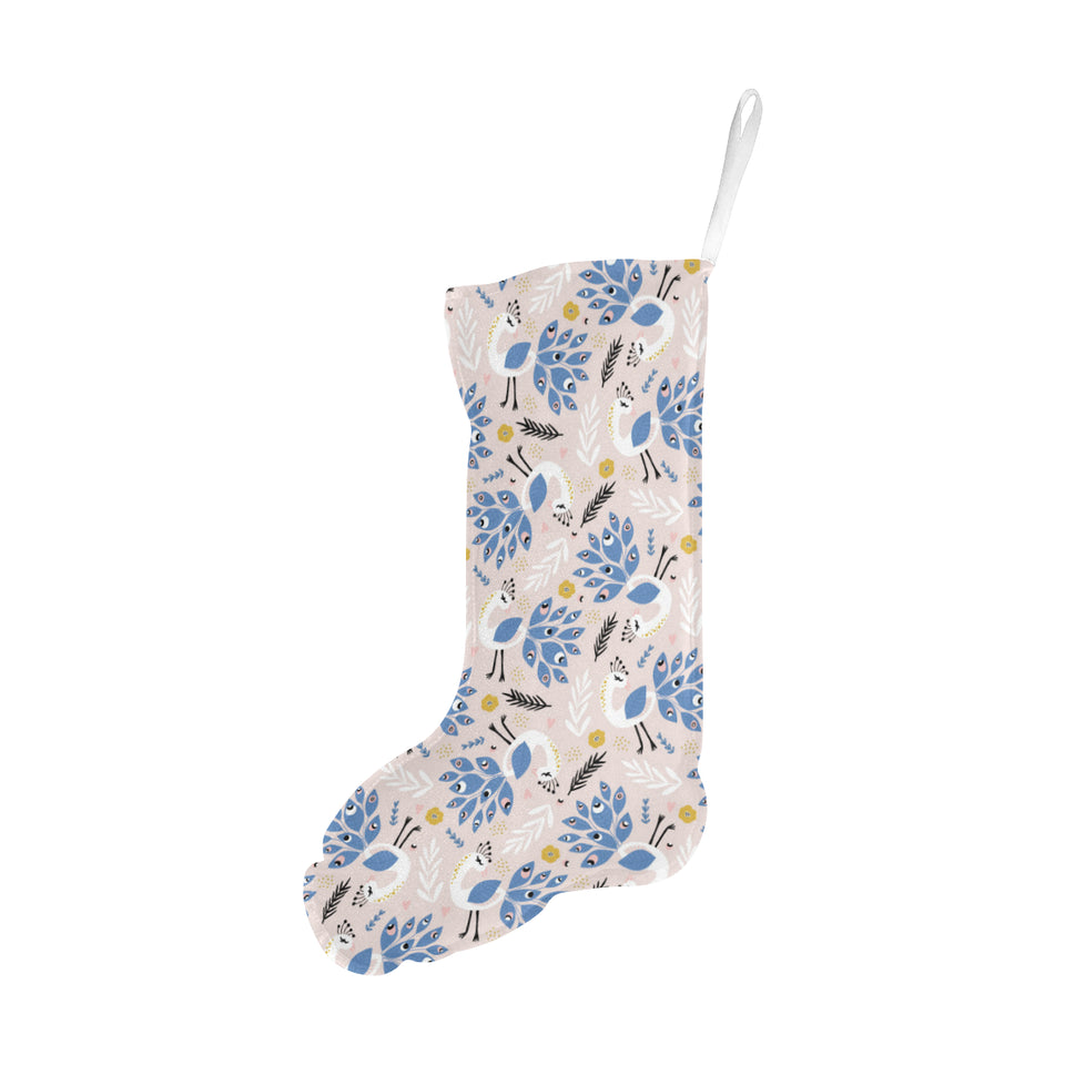 Cute peacock pattern Christmas Stocking
