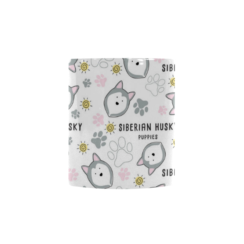 Siberian Husky design pattern Morphing Mug Heat Changing Mug