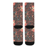 fox leaves mushroom pattern Crew Socks