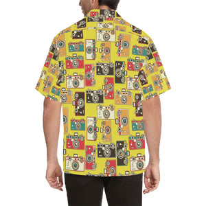 Camera Pattern Print Design 02 Men's All Over Print Hawaiian Shirt (Model T58)