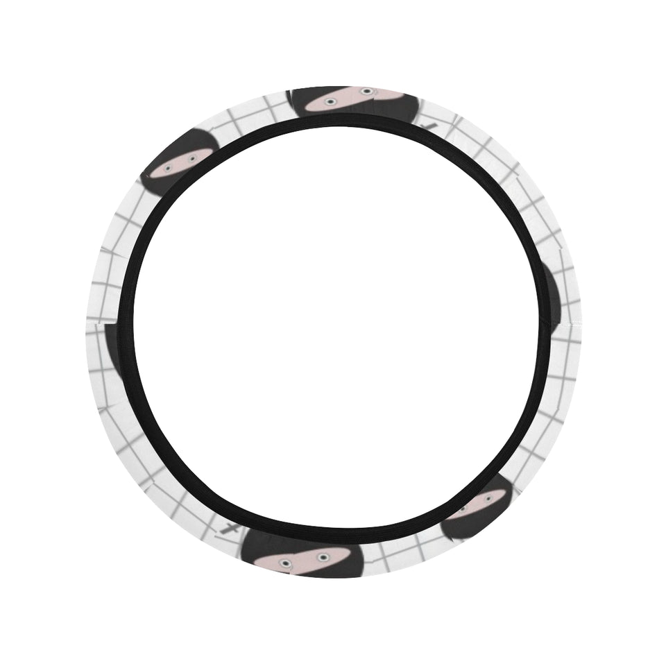 Ninja pattern plaid background Car Steering Wheel Cover