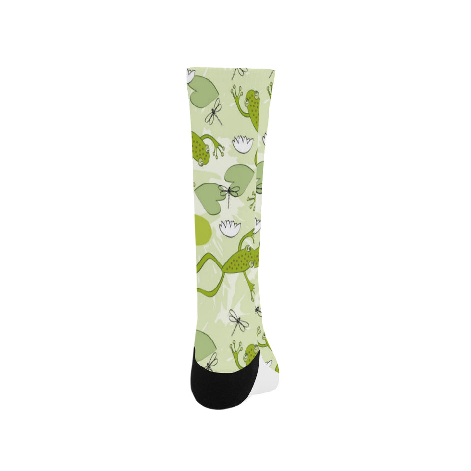 Cute frog dragonfly pattern Crew Socks