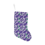 Eggplant Pattern Print Design 03 Christmas Stocking