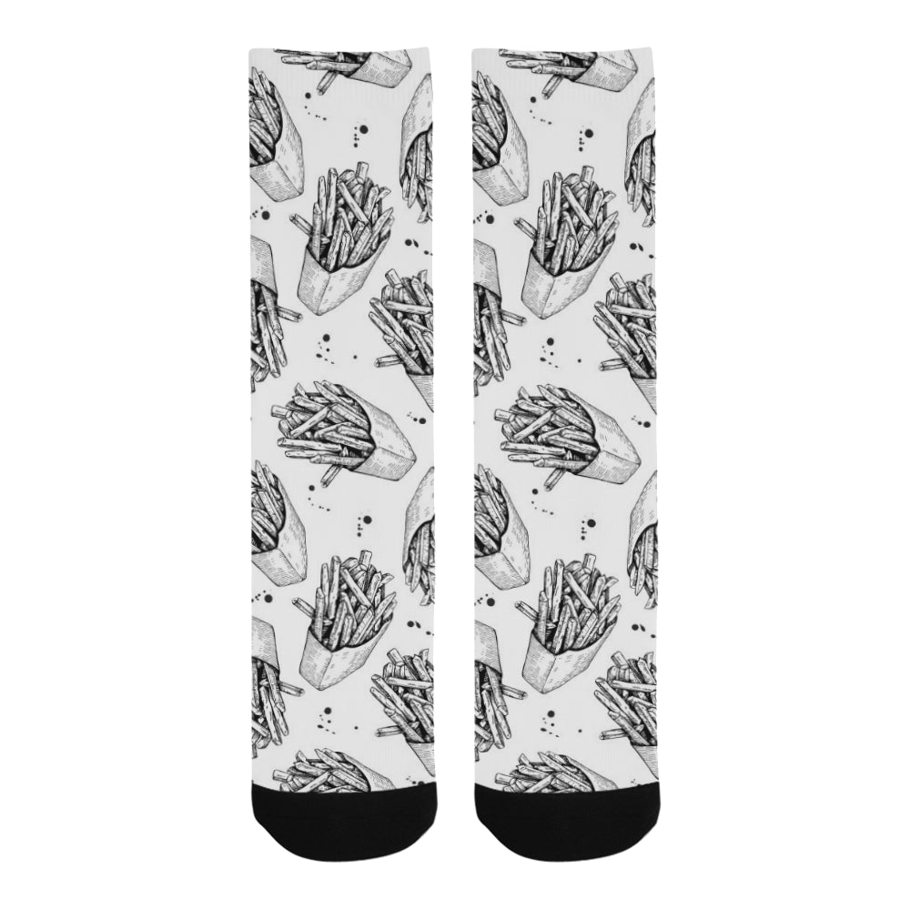 Hand drawn french fries pattern Crew Socks