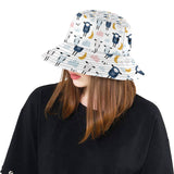 Cute sleeping sheep moon cloud pattern Unisex Bucket Hat