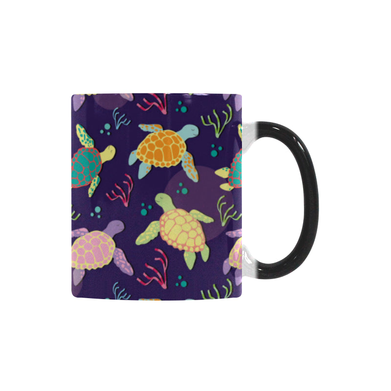 Colorful sea turtle pattern Morphing Mug Heat Changing Mug