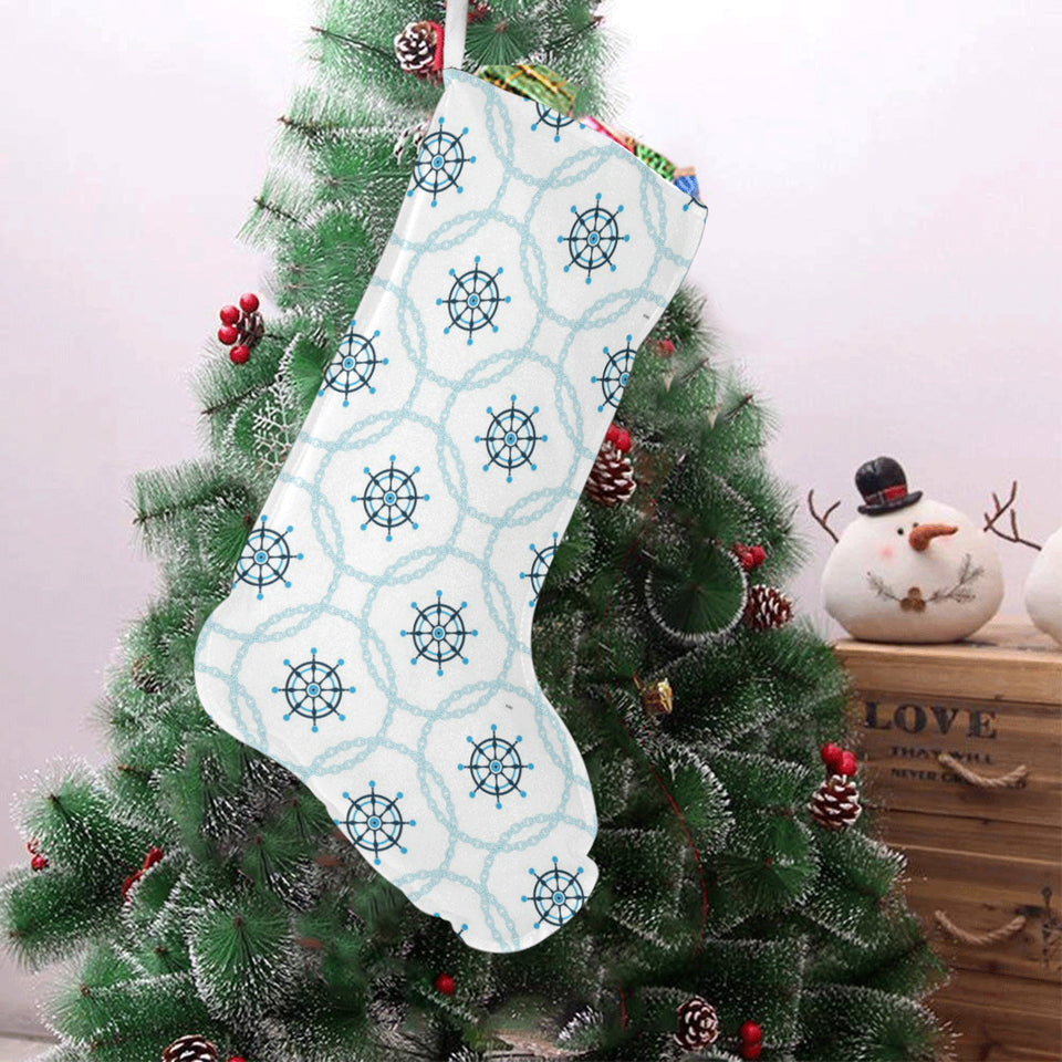 nautical steering wheel chain Christmas Stocking