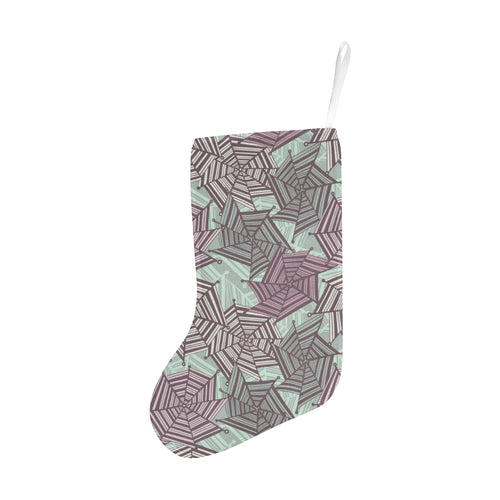 Spider web cobweb design color pattern Christmas Stocking
