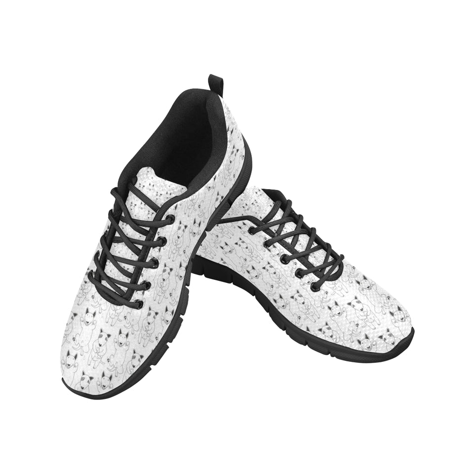 Bull Terrier Pattern Print Design 02 Men's Breathable Sneakers ( Model 055)