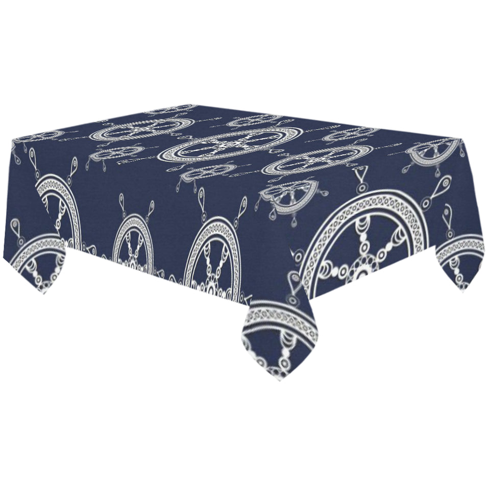 nautical steering wheel design pattern Tablecloth