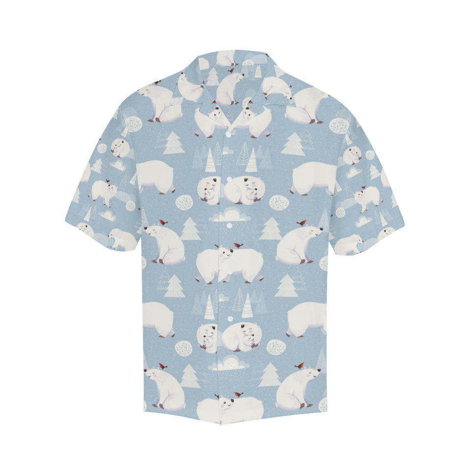 Cute polar bears Christmas decoration pattern Men's All Over Print Hawaiian Shirt