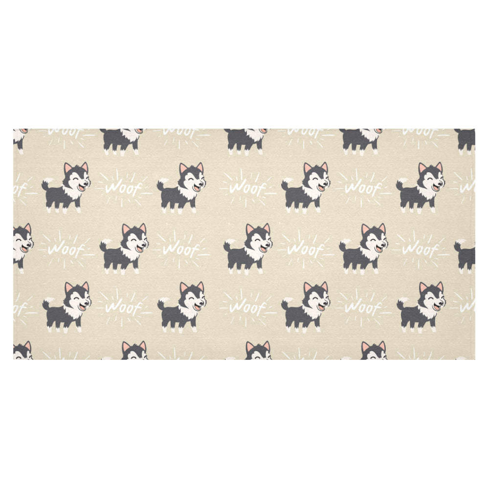 Cute Siberian Husky Tablecloth