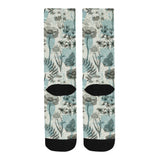 Dragonfly Butterfly Plants insect flower vintage s Crew Socks