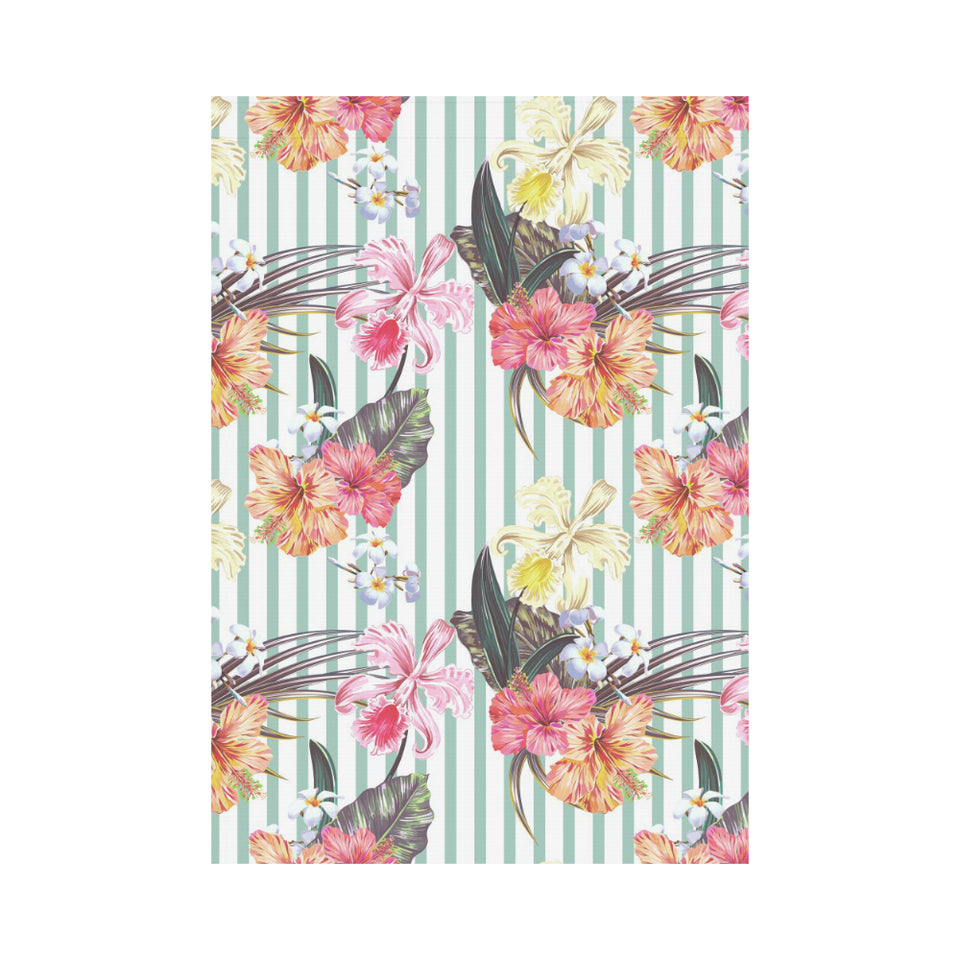 Colorful orchid flower pattern House Flag Garden Flag