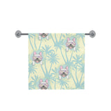 French bulldog hawaii blackground Bath Towel
