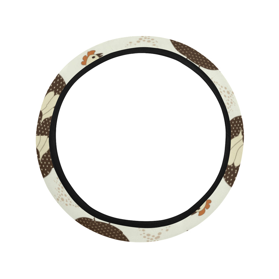 Cute rooster chicken cock Car Steering Wheel Cover