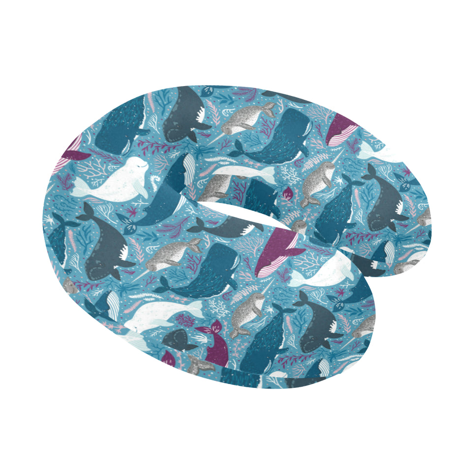 Whale design pattern U-Shaped Travel Neck Pillow