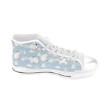 Cute polar bears Christmas decoration pattern Men's High Top Canvas Shoes White