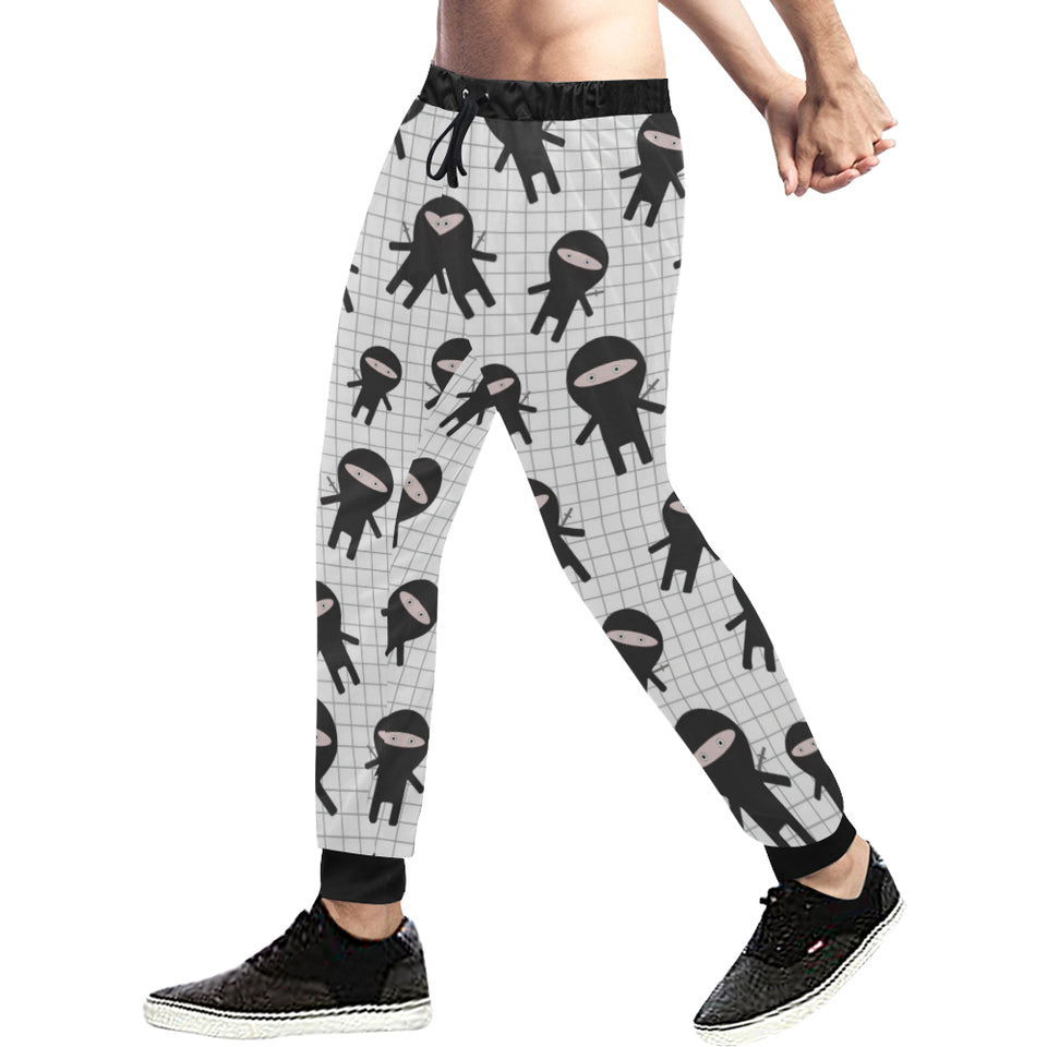 Ninja pattern plaid background Unisex Casual Sweatpants