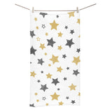 hand drawn gold black star pattern Bath Towel